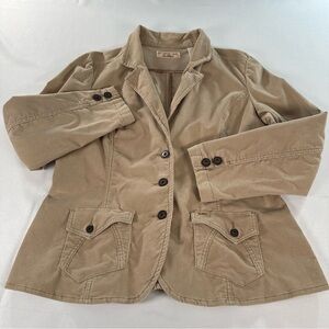 Levi’s Strauss Signature Corduroy Blazer Women’s XL Coat Pockets Beige Khaki EUC